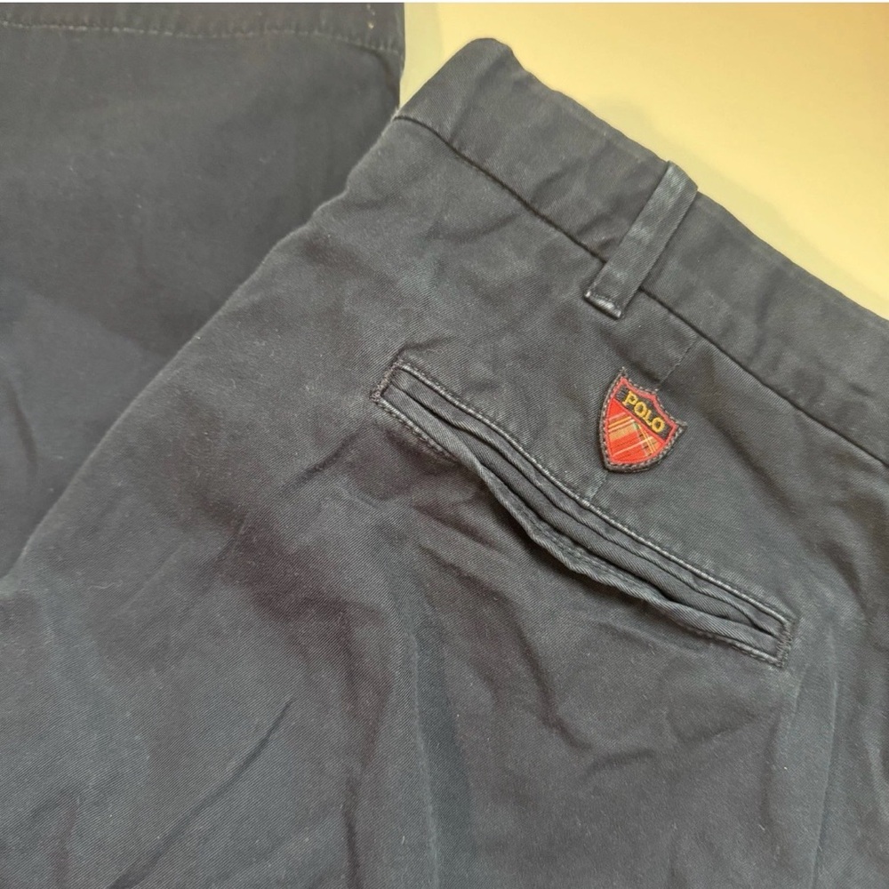 Polo Golf Ralph Lauren Mens Chino Pants Shield Crest Navy Blue 38X29.5 Rare 90’s